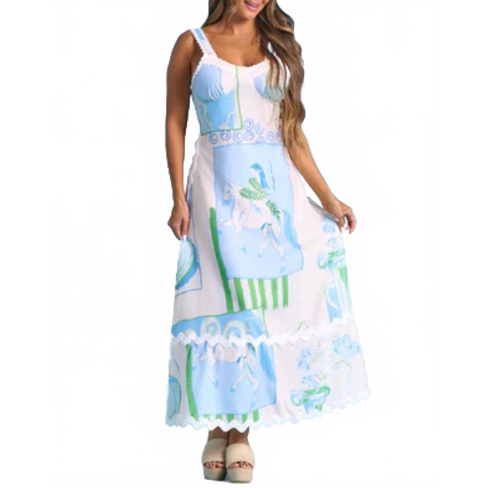 NEW CORE IN FASHION rachel tie back dress in pastel blue/ green